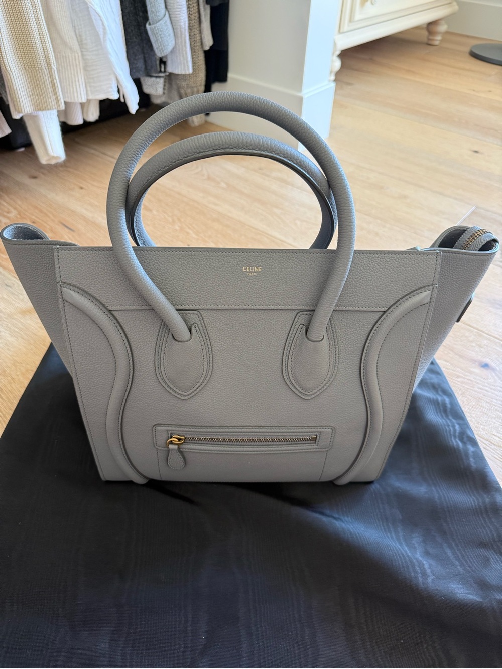 Celine Mini Luggage Tote with Gold Hardware